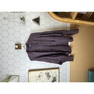 Moth by Anthropologie Purple Open-Front Knit Cardigan Sweater - Size - Small